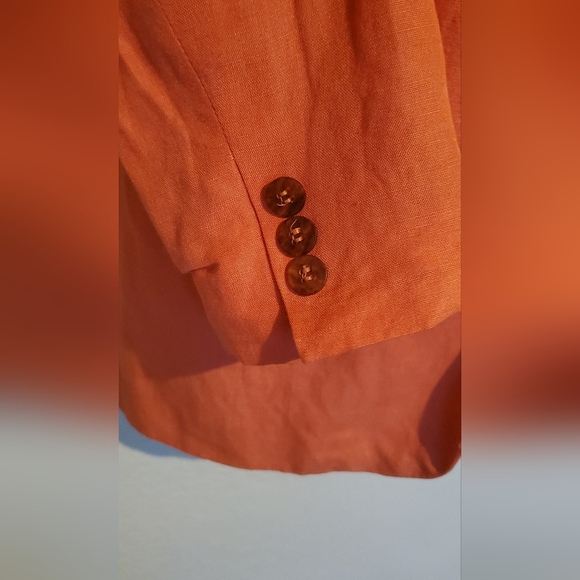 The Limited Coral Linen Blend Relaxed Oversized Notched Blazer Jacket Size Small - Picture 3 of 10